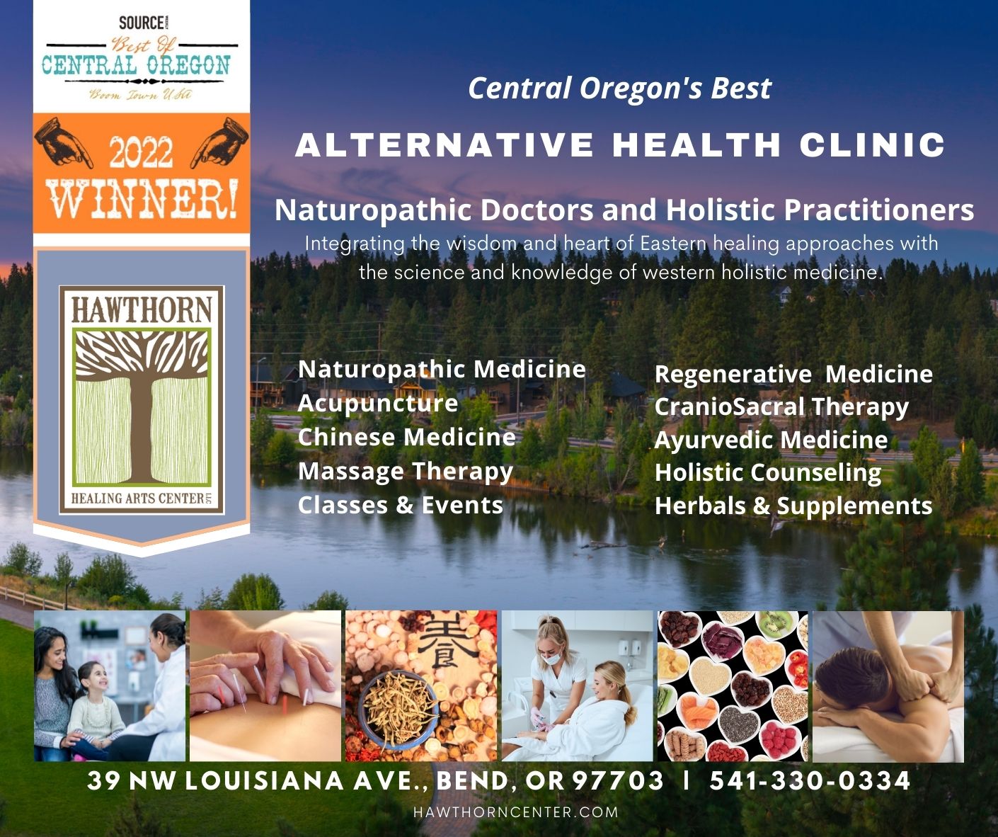 Thank you Central Oregon, for voting Hawthorn Healing Arts Center the Best Alternative Health Clinic!